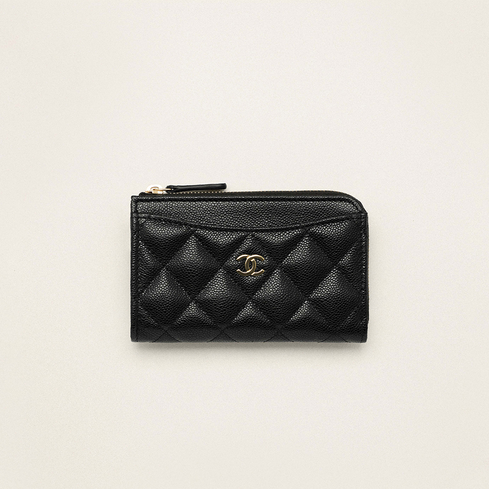 NIGO Chanel Diamond Pattern Design Brand Logo Grained Calfskin Card Holder Wallet #nigo262345