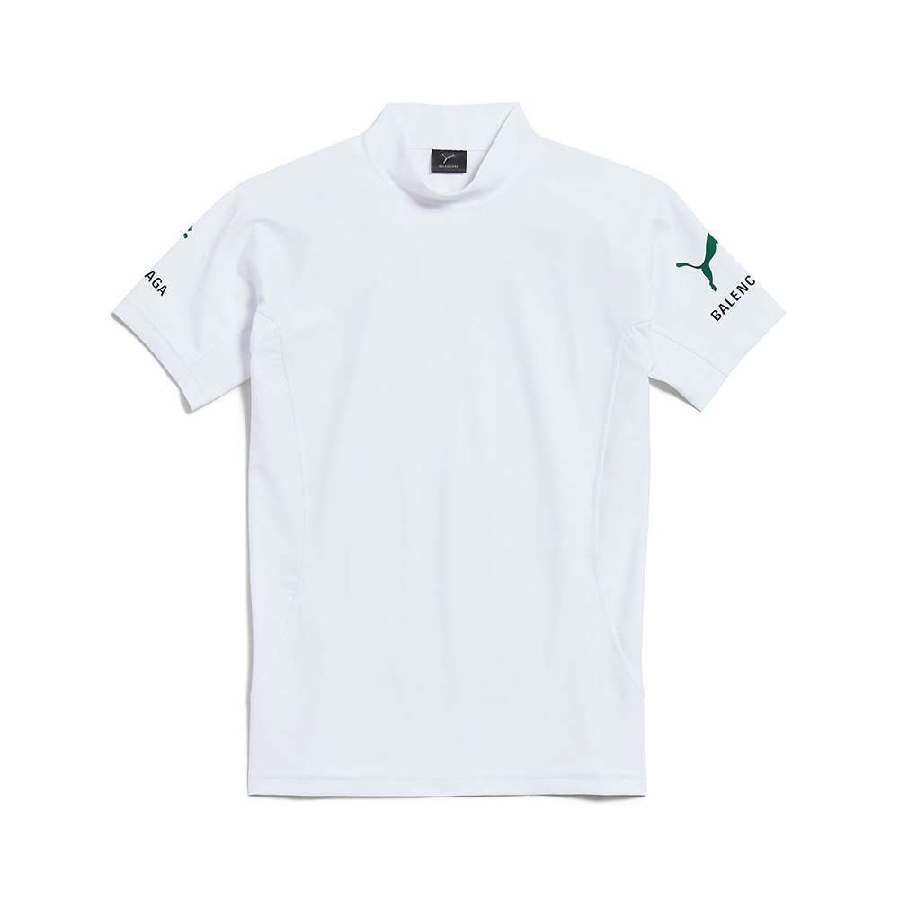 NIGO Balenciaga x PUMA Women's and Men's CAT Print White Technical Stretch Fabric Fitted T-shirt #nigo333096