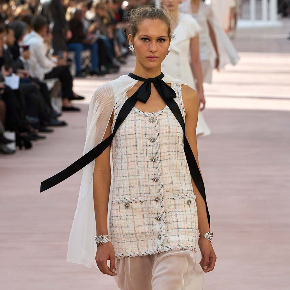 NIGO Chanel 25SS White Plaid Tweed Vest Dress #nigo333127