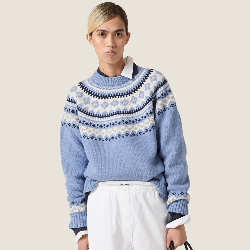 NIGO MiuMiu Wool Crochet Crew Neck Pullover Sweater #nigo332159