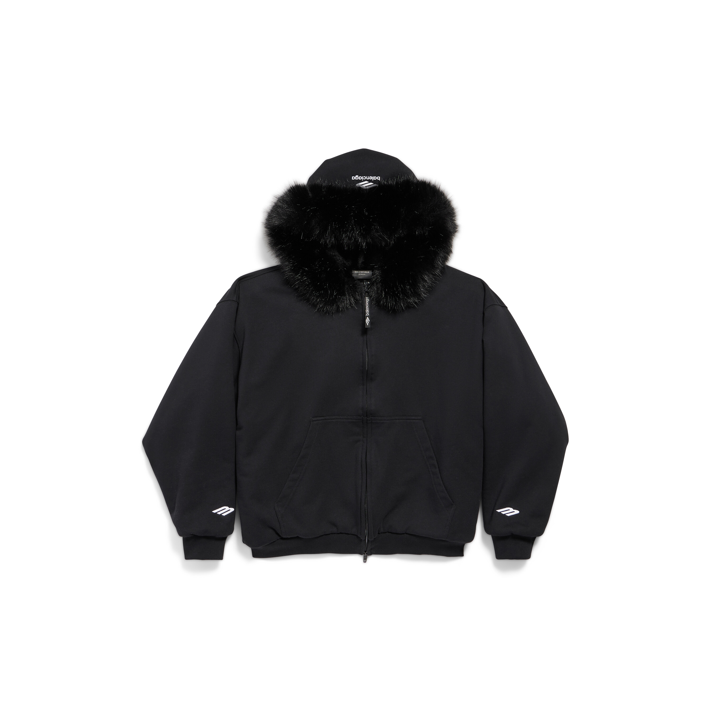 NIGO Balenciaga Fluffy Hoodie Washed Black Zipper Hooded Sweatshirt #nigo333184