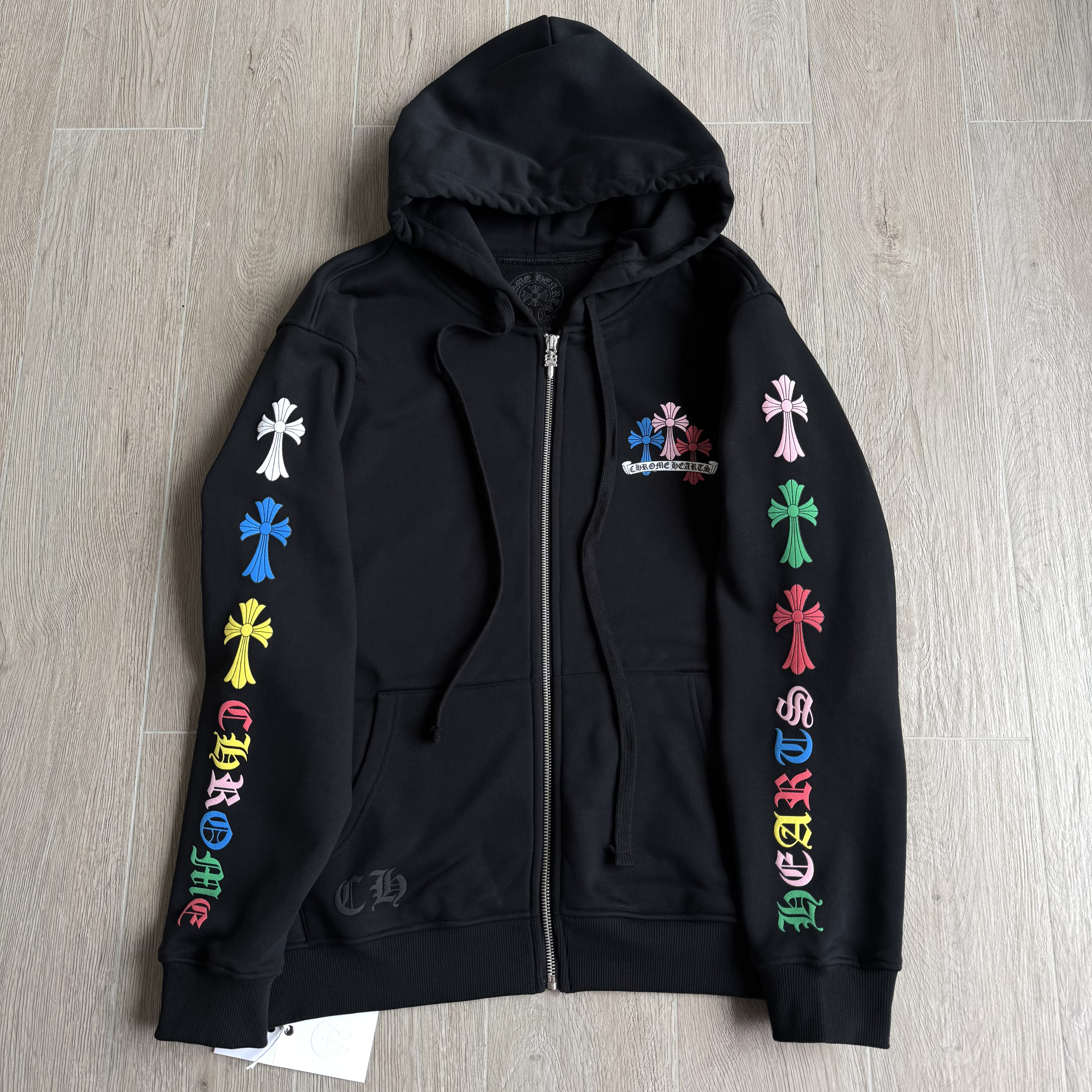 NIGO Chrome Hearts Classic 925 Silver Zipper Pull Colorful Horseshoe Zip Sweatshirt #nigo333188