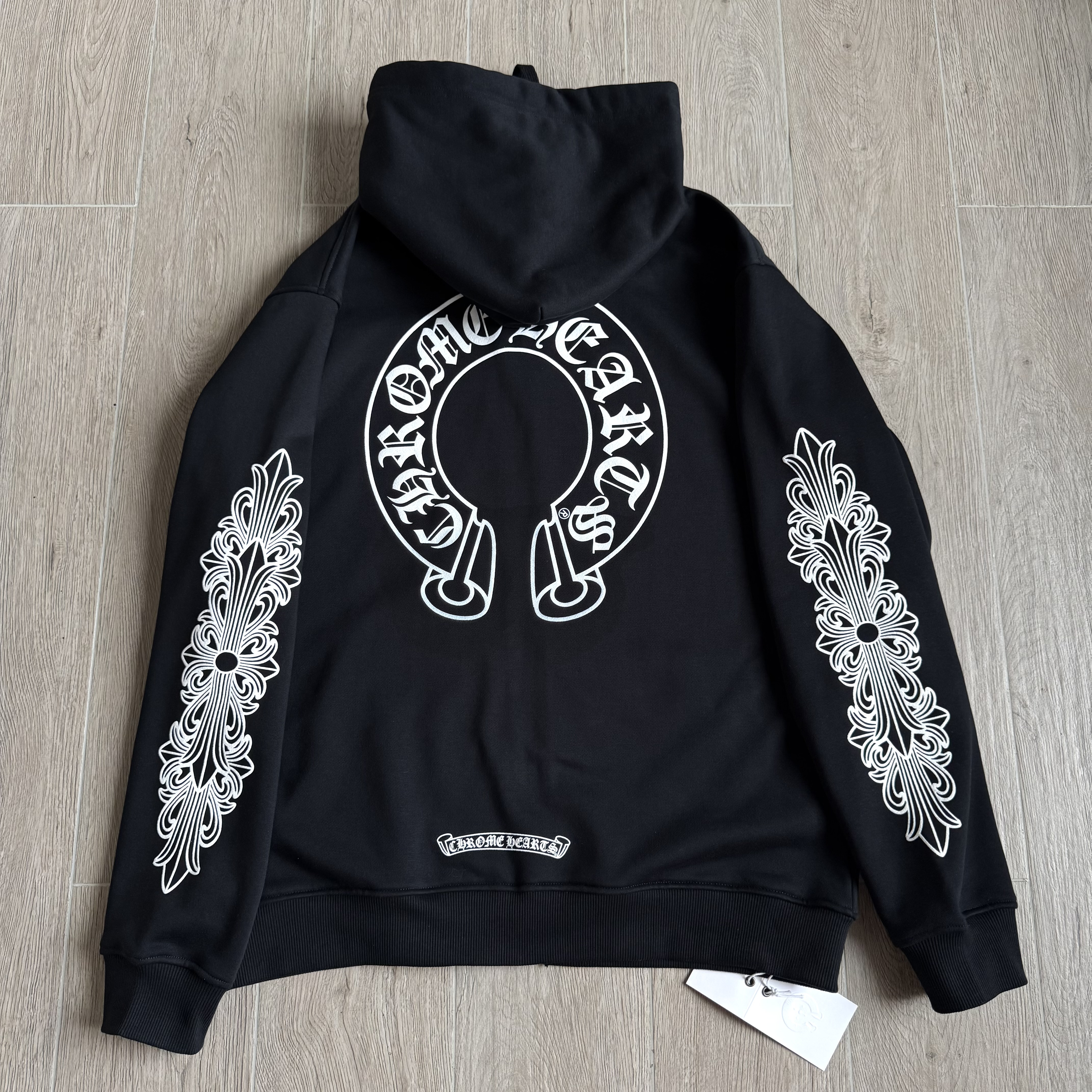 NIGO Chrome Hearts 925 Sterling Silver Hardware Classic Horseshoe Flower Arm Zipper Sweatshirt #nigo333189