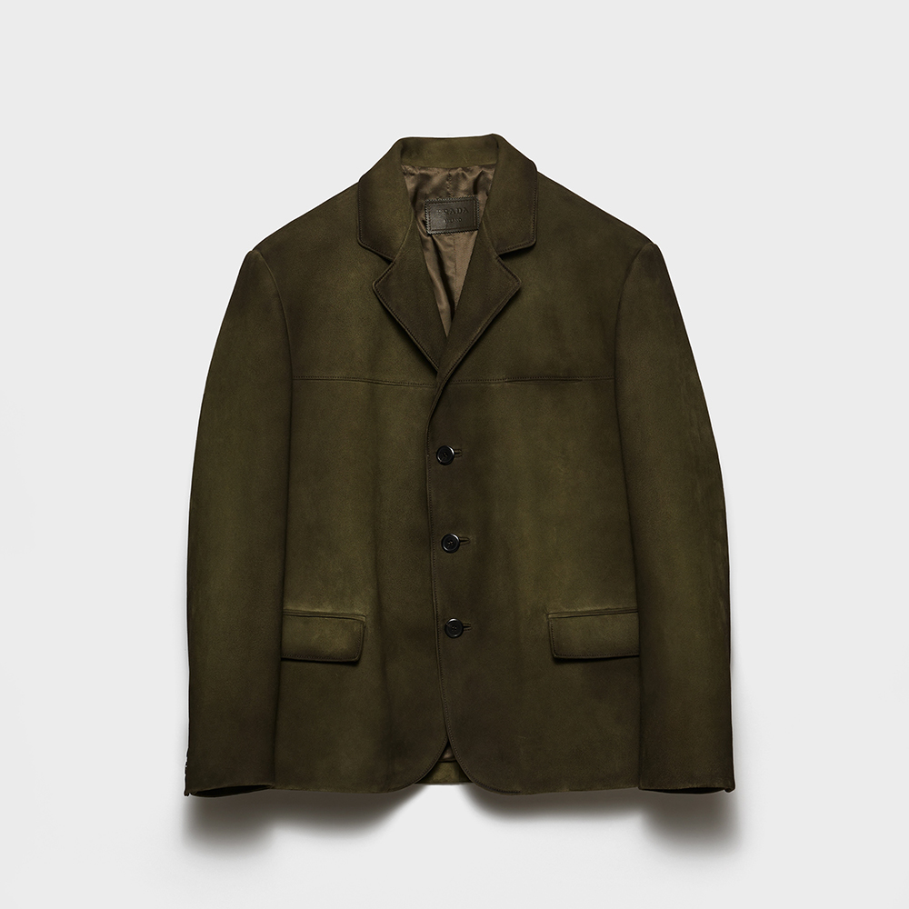 NIGO PRADA Men's Forest Green Suede Jacket #nigo333462