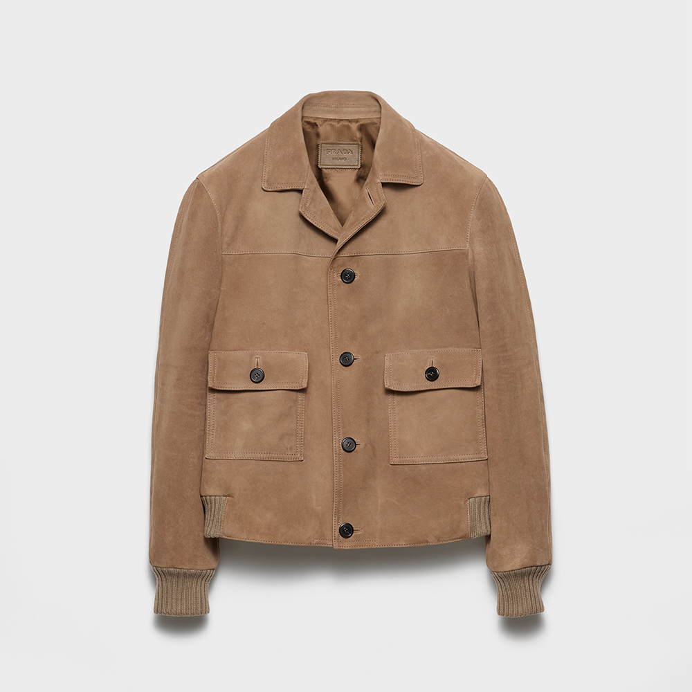 NIGO PRADA Men's 25FW Stone Suede Bomber Jacket #nigo333461