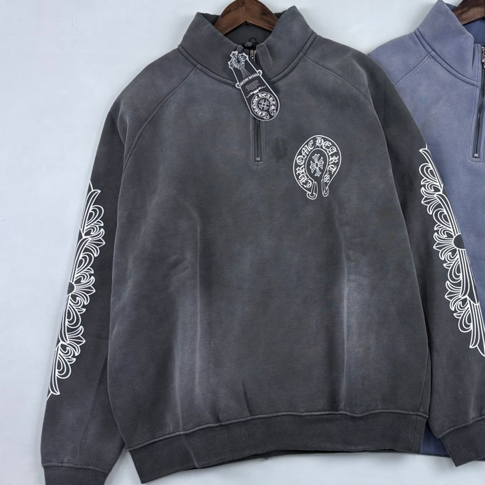 NIGO Chrome Hearts Half Zipper Sweatshirt Couple Style Pure Cotton #nigo333458