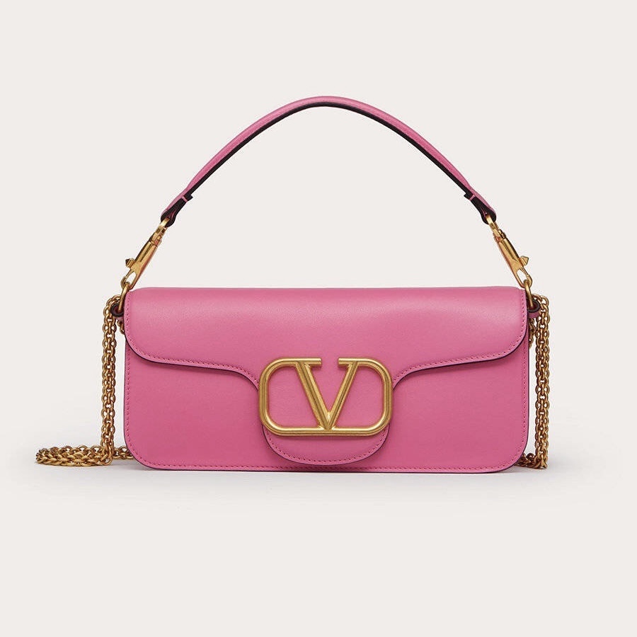 Valentino Garavani Locò Small Shoulder Bag in Calfskin with VLogo Signature #nigo333468
