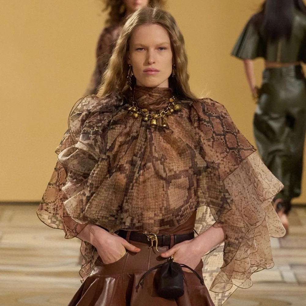 NIGO Zimmermann Women's Memento Billow Blouse Spliced Snake #nigo329163