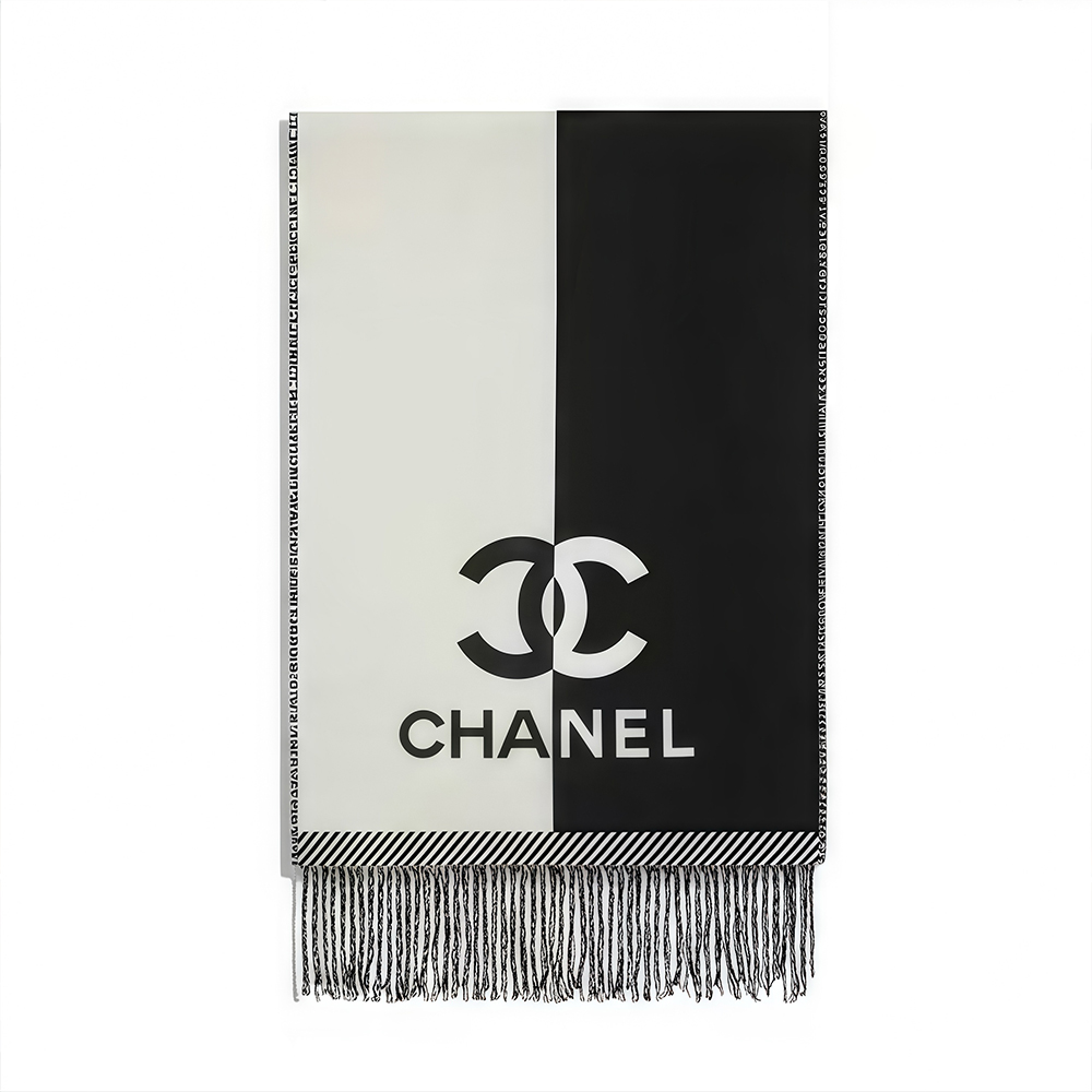 NIGO Chanel Logo Printed Wool Scarf #nigo333544