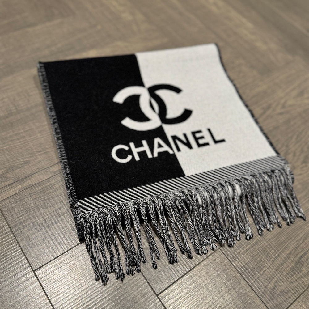 NIGO Chanel Logo Printed Wool Scarf #nigo333544