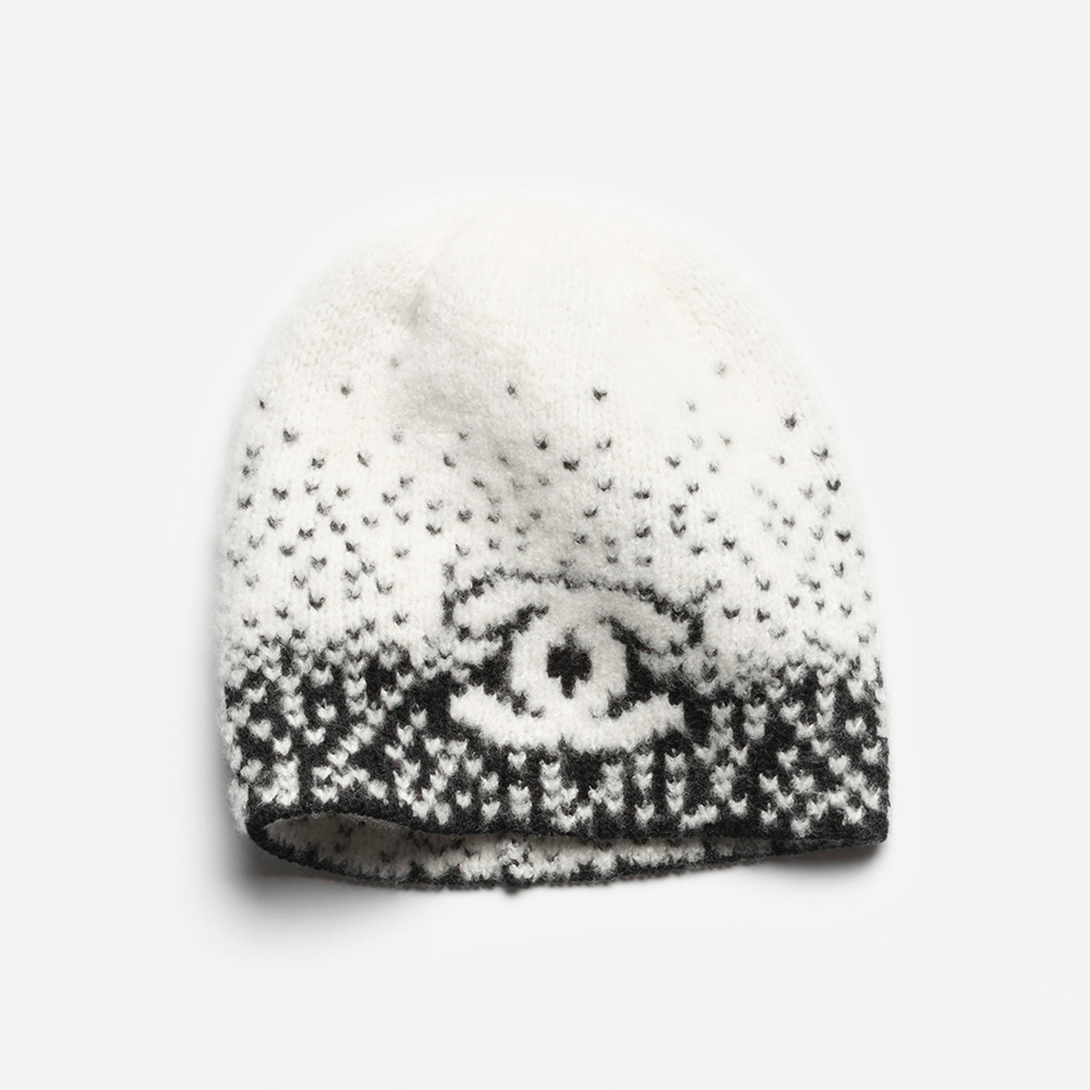 NIGO Chanel Women's Beanie Cashmere  Wool White Black Scarf #nigo333555