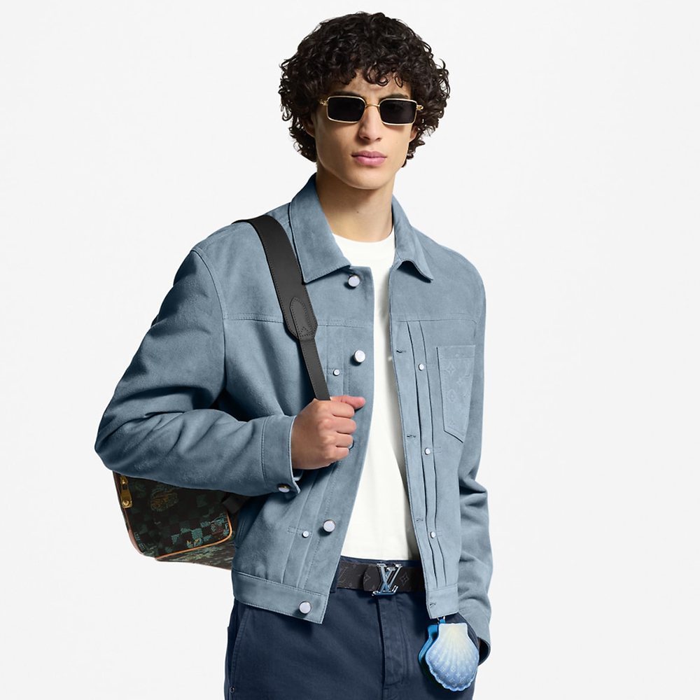 NIGO Louis Vuitton Suede Leather Type II Trucker Jacket #nigo333592