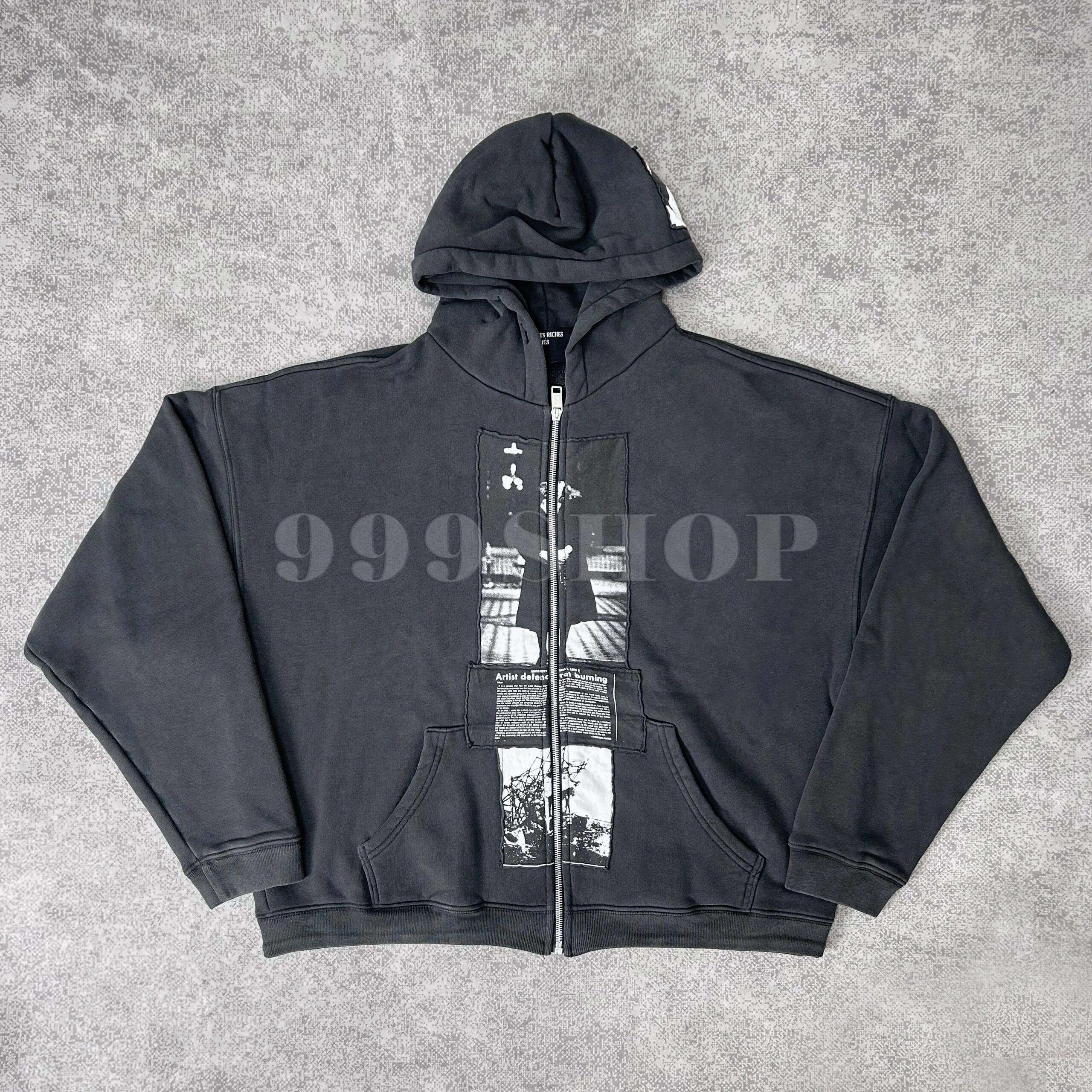 NIGO Enfants Riches Deprimes Nun Distressed Washed Zip Hoodie Sweatshirt #nigo #nigo333686