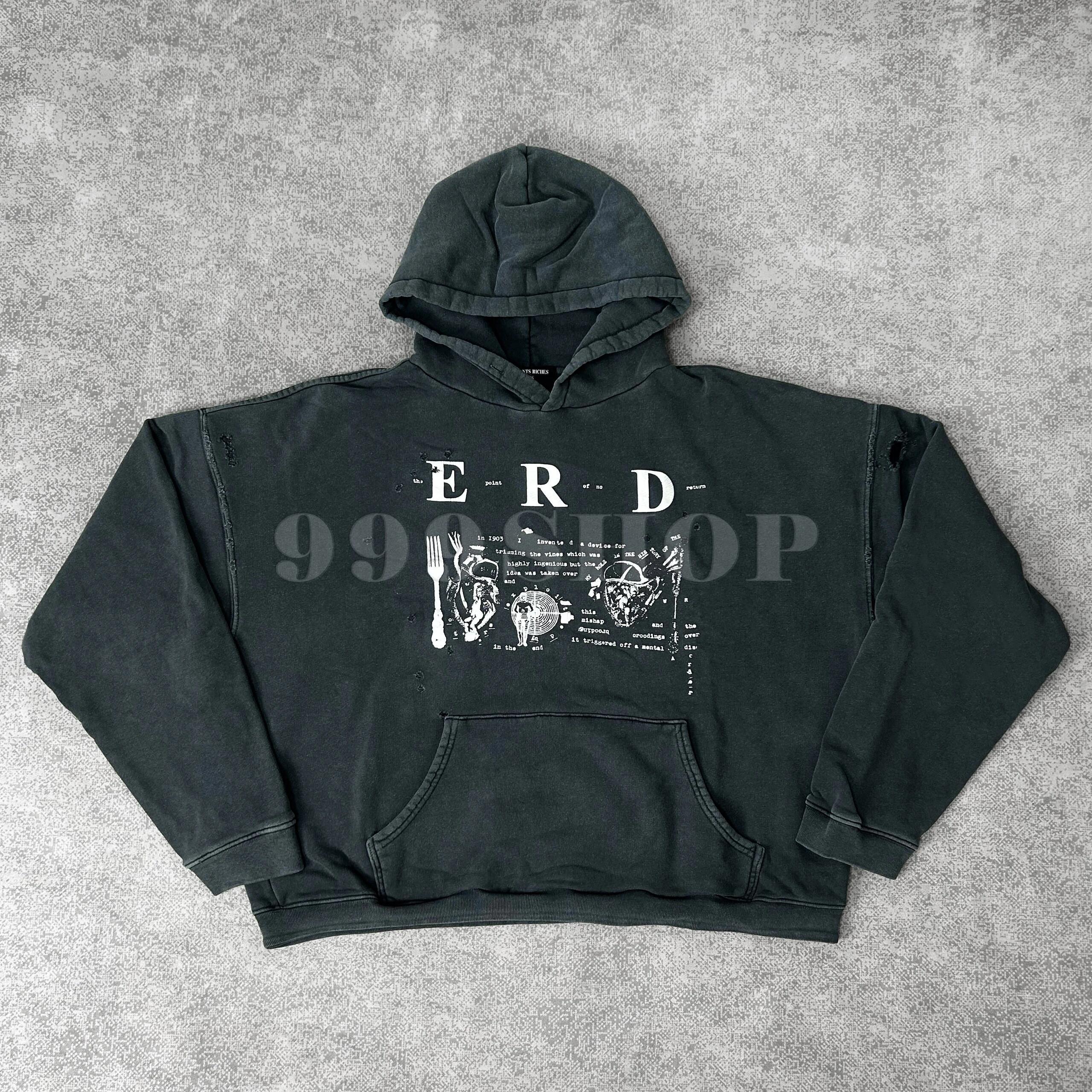 NIGO Enfants Riches Deprimes  My Role in the Histort of  War  Washed Distressed Hooded Sweatshirt #nigo333687