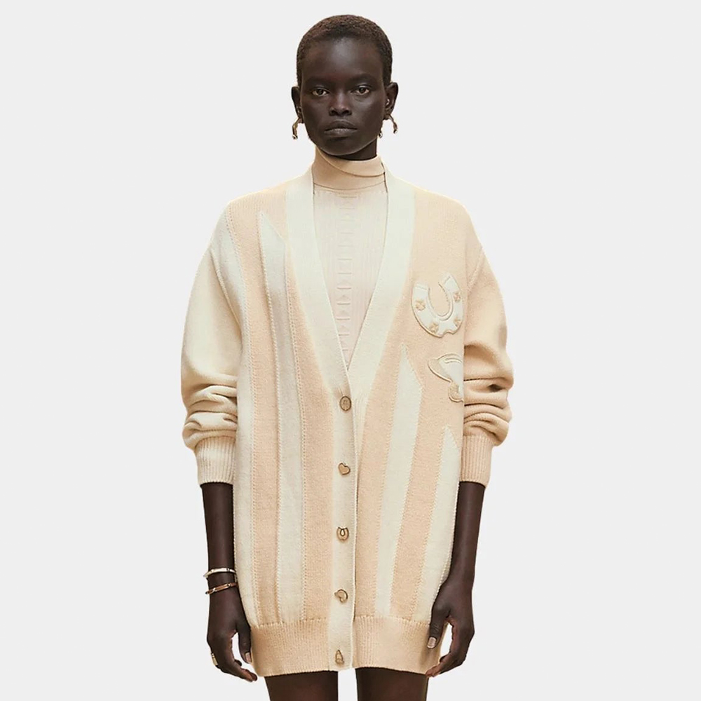 NIGO Hermes Long sleeve Long Cardigan Thick Bicolor Cotton #nigo333633