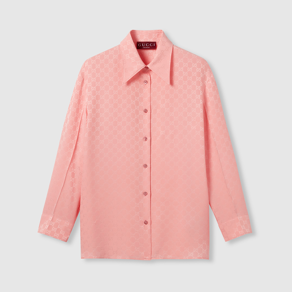 NIGO Gucci GG Silk Jacquard Shirt Pink #nigo333632