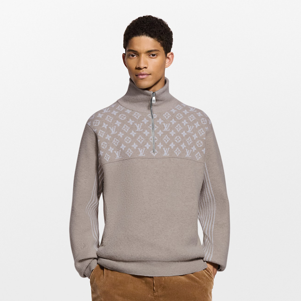 NIGO Louis Vuitton Ribbed Wool Half-Zip Pullove #nigo333703