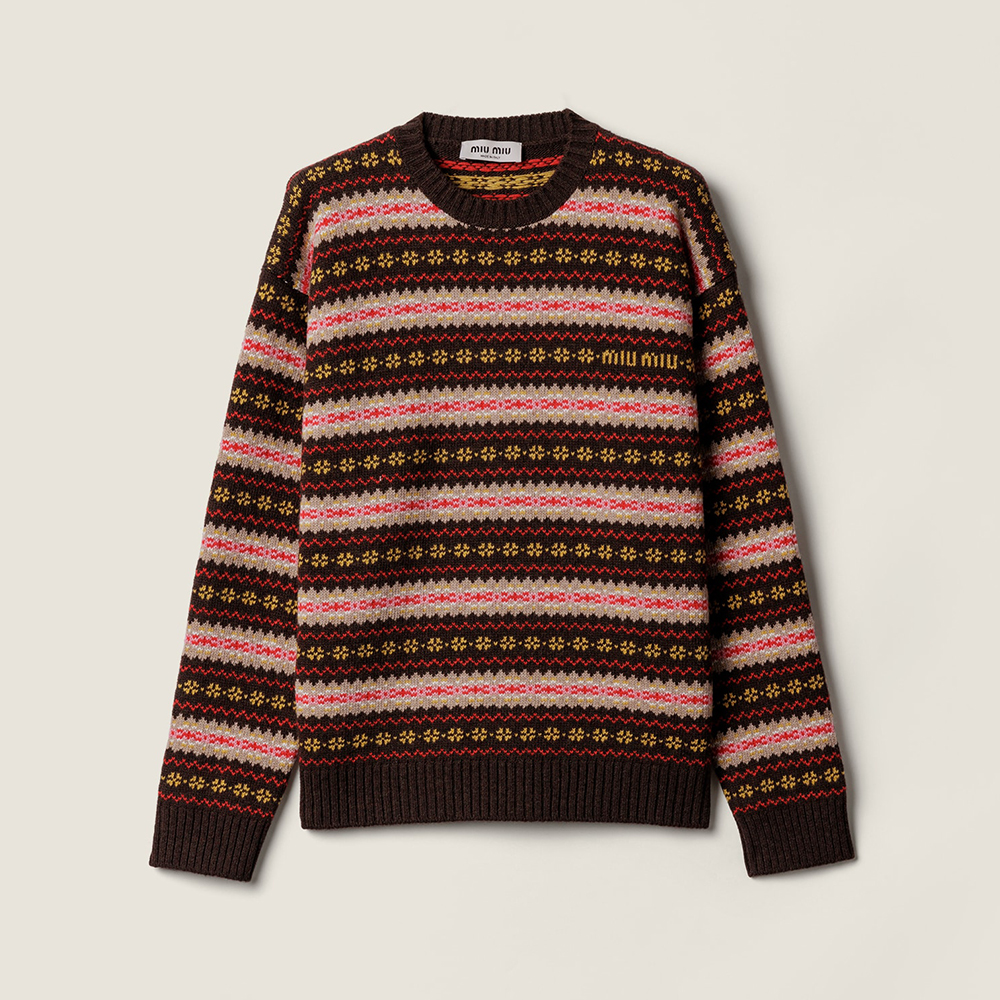 NIGO MiuMiu Dark Brown Wool Crew Neck Sweater #nigo333710