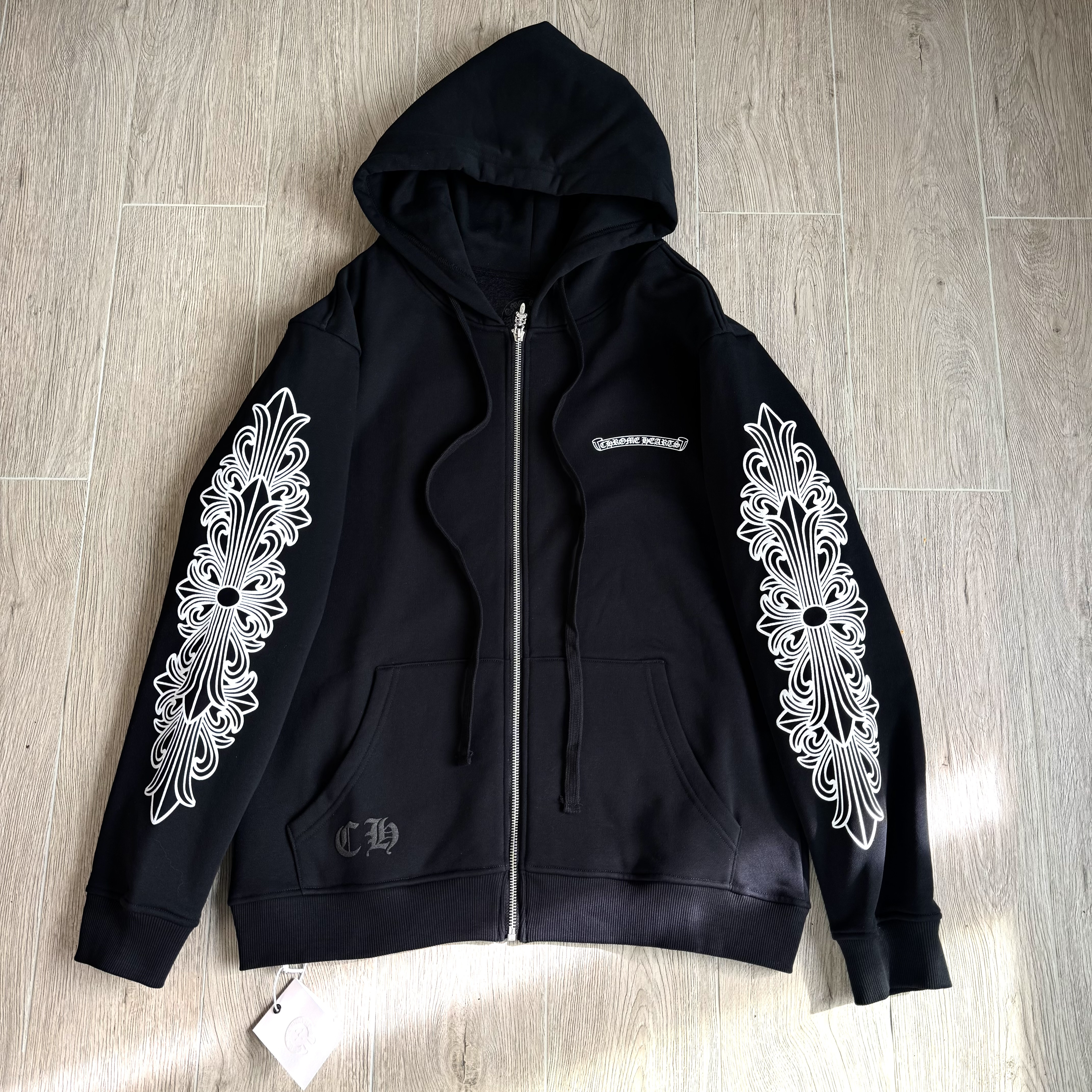 NIGO Chrome hearts Sanskrit Letter Logo Zipper Hooded Sweatshirt #nigo333725