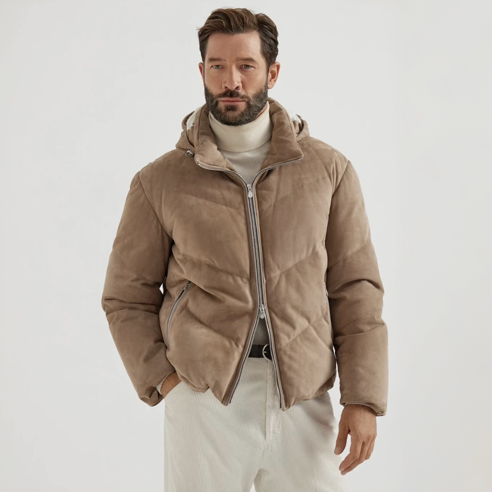 NIGO Brunello Cucinelli Quilted suede down jacket #nigo335924