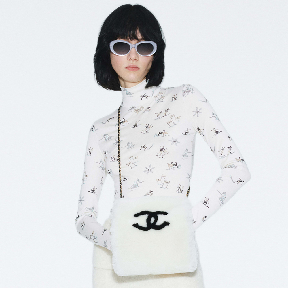 NIGO Chanel Long Sleeved Top Mixed Fibers Ecru Black Beige Pink #nigo333931