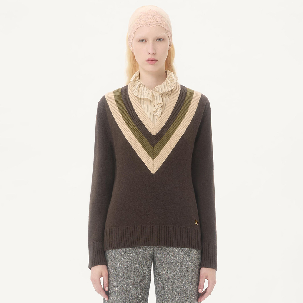 NIGO Valentino Wool Jumper Woman Dark Fudge beige #nigo333903
