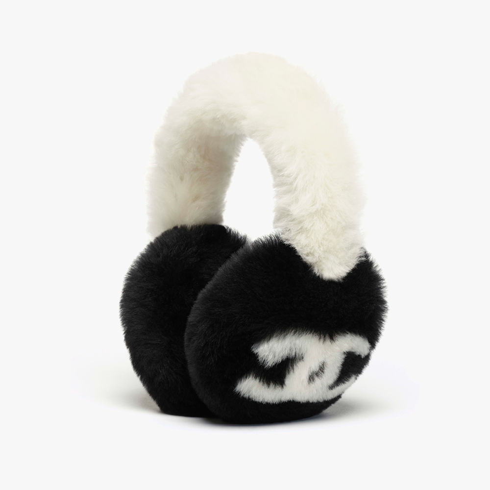 NIGO Chanel Earmuffs Shearling Lambskin Black Ecru #nigo333993