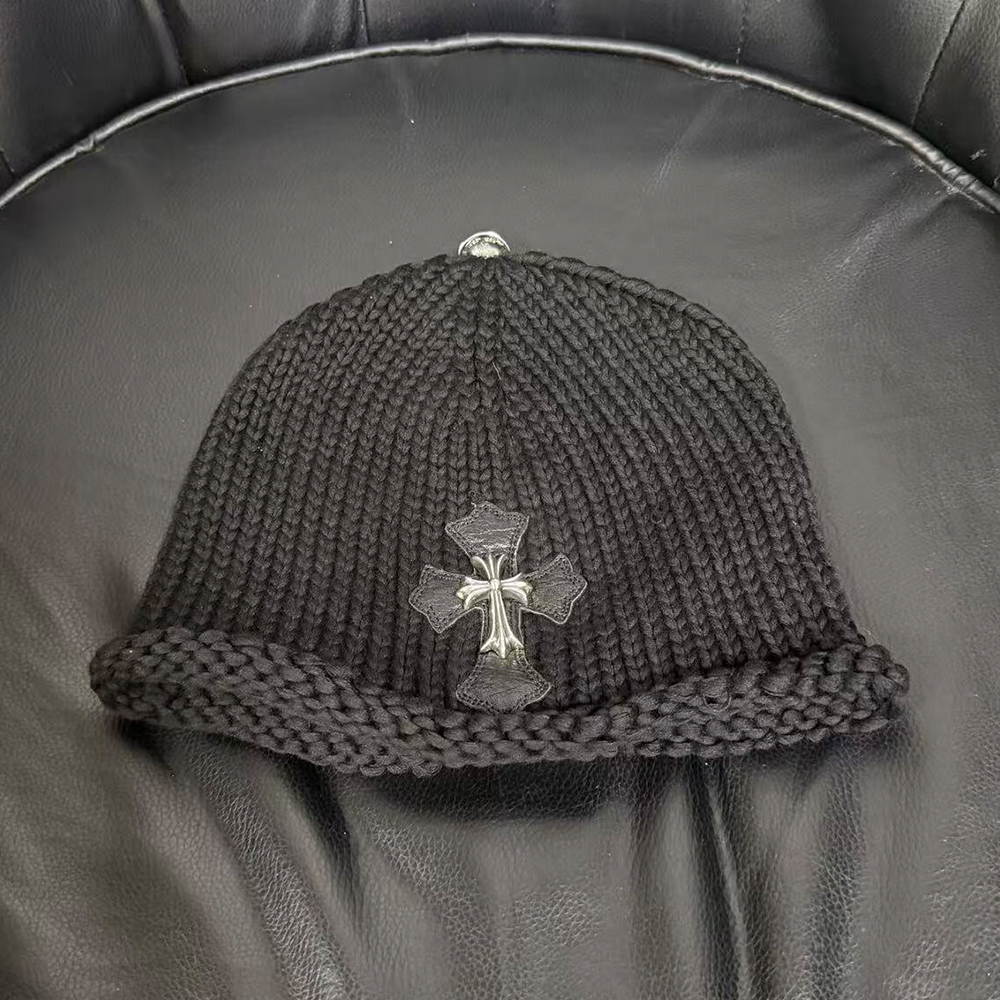 NIGO Chrome Hearts Sterling Silver Leather Embellished Cold Hat #nigo333922