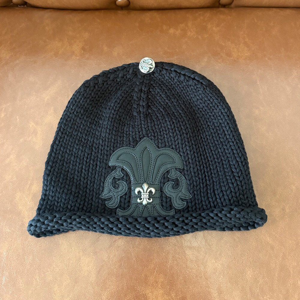 NIGO Chrome Hearts Sterling Silver Leather Trimmed Cold Cap #nigo333976