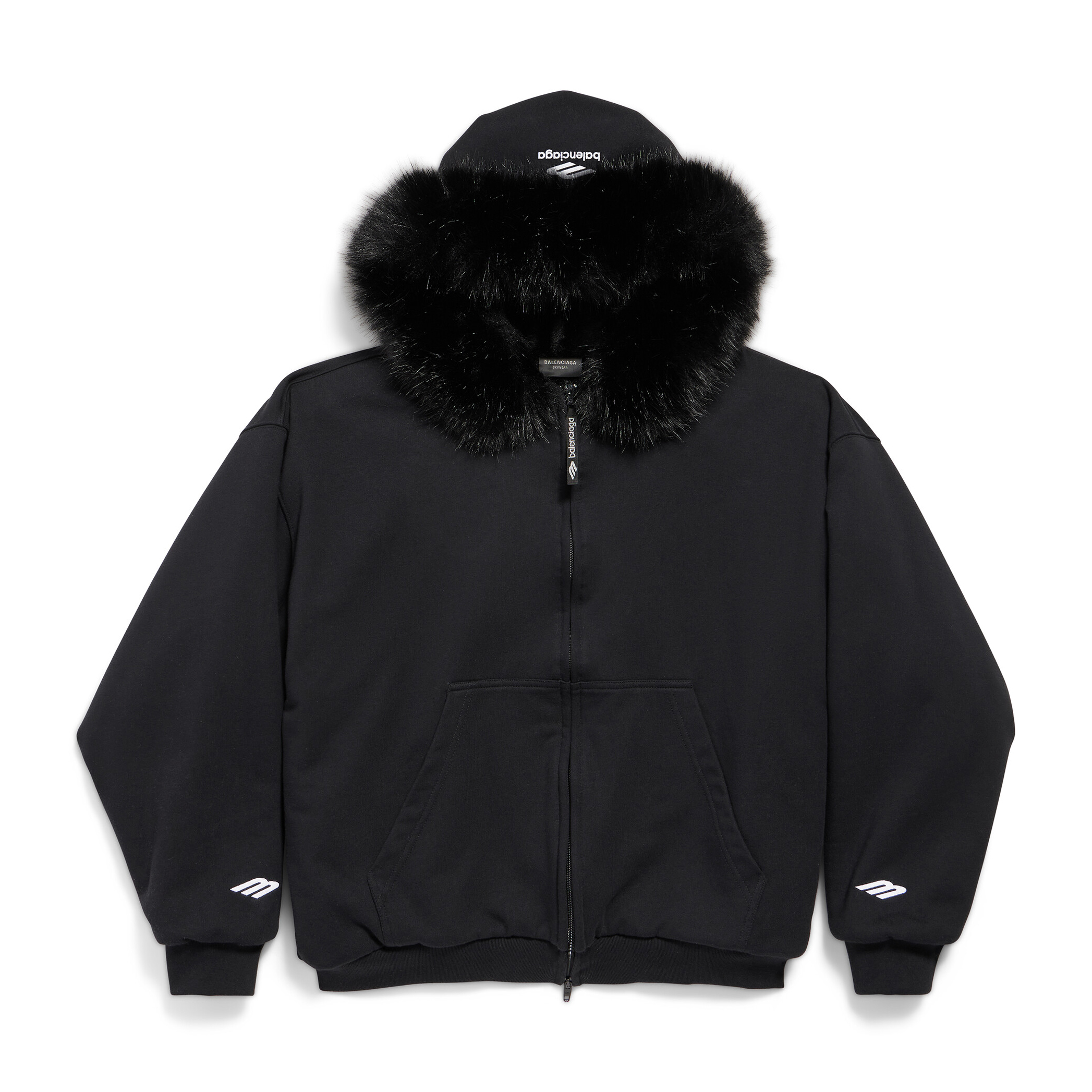 NIGO Balenciaga Fluffy Hoodie Washed Black Zipper Hooded Sweatshirt #nigo333184