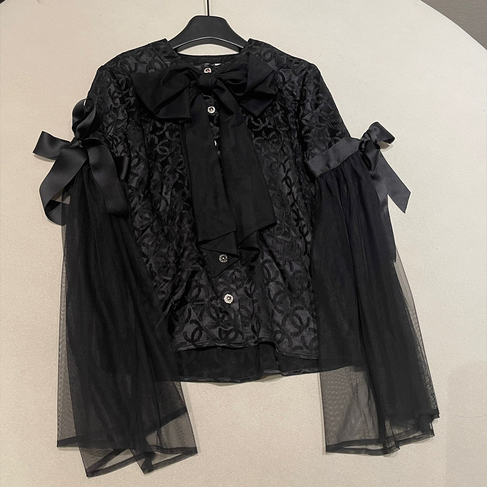 NIGO Chanel Long Sleeved Blouse Silk Crepe Jacquard #nigo333994