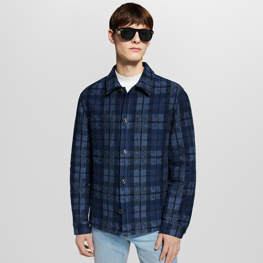 NIGO Louis Vuitton Monogram Tartan Denim Overshirt #nigo334103