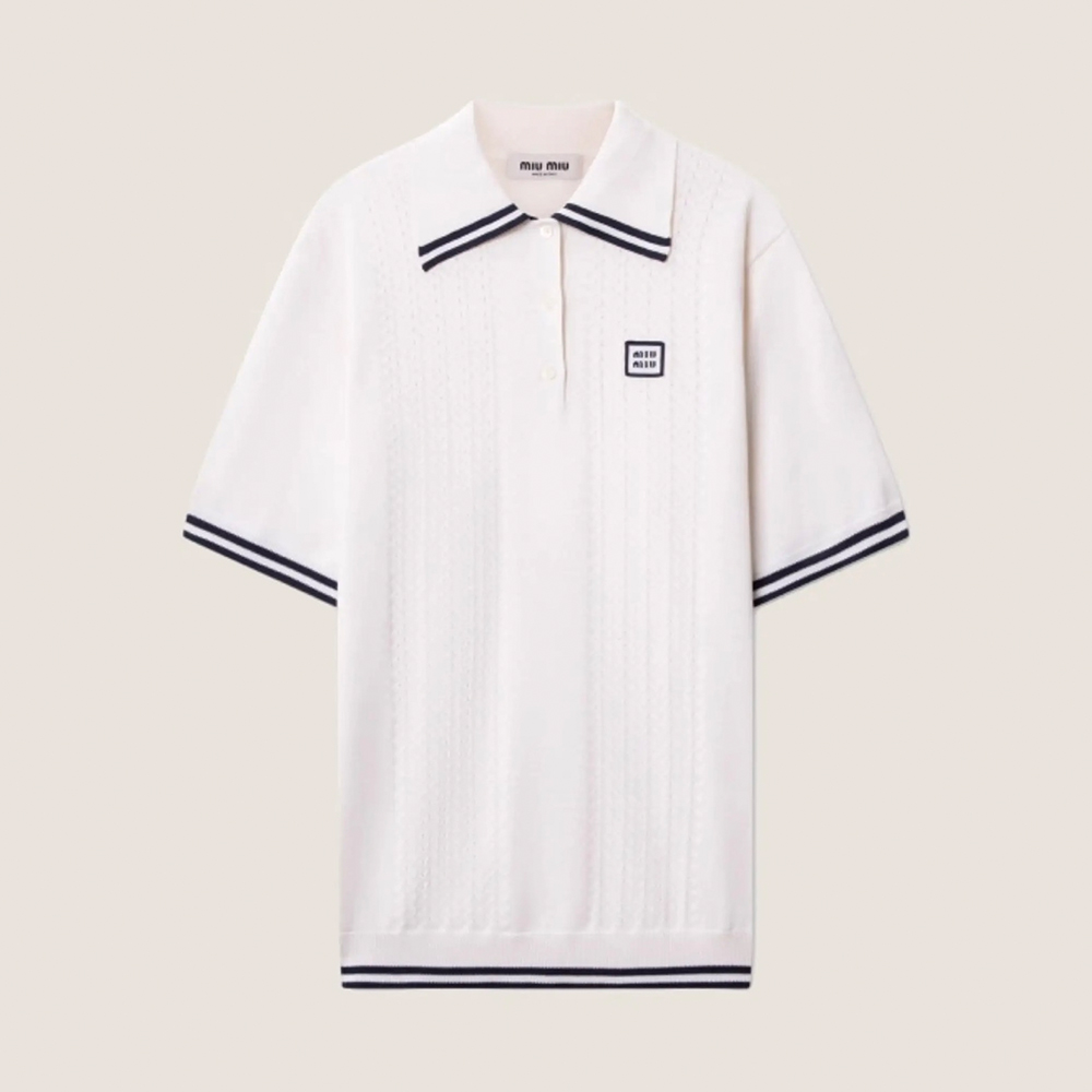 NIGO MiuMiu Fw25 Contrast Color Hollow Pullover Polo Shirt #nigo334131