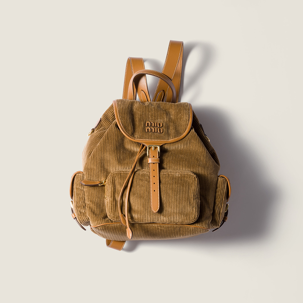NIGO MiuMiu Large Cinnamon Corduroy Backpack #nigo334155