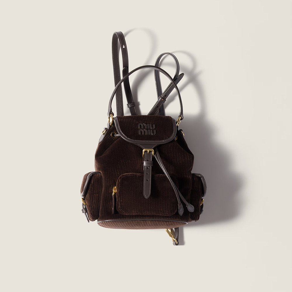 NIGO MiuMiu Small Cinnamon Corduroy Backpack #nigo334156