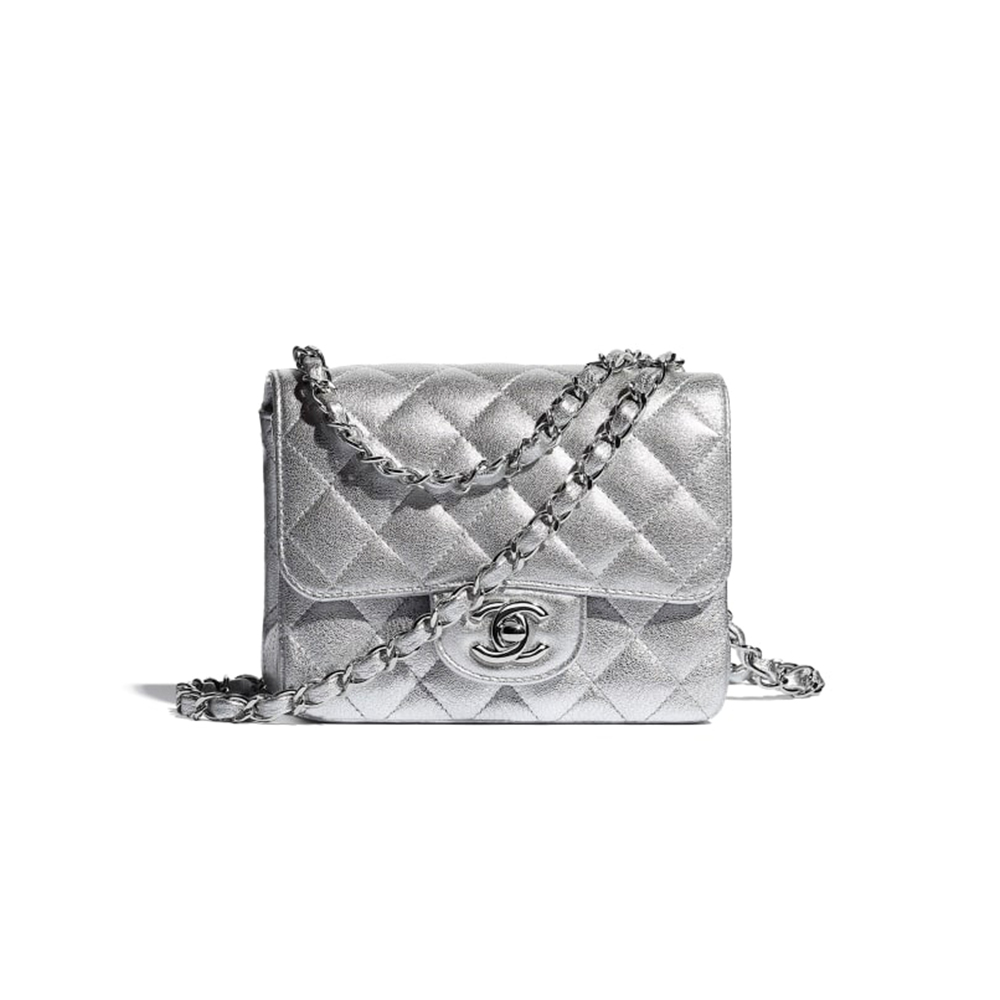 NIGO Chanel Classic Flap CF Lambskin Chain Bag Shoulder Bag Women's Silver #nigo334148