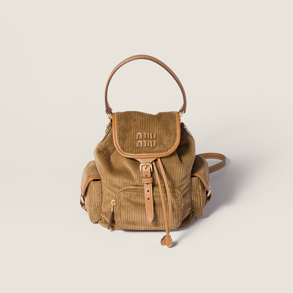 NIGO MiuMiu Small Cinnamon Corduroy Backpack #nigo334156