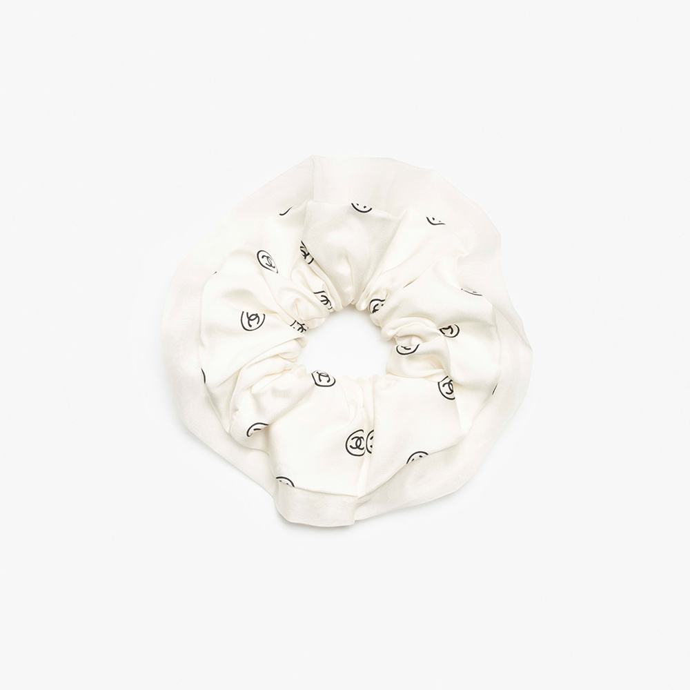 NIGO Chanel Hair Accessory Silk Twill White Black #nigo334195