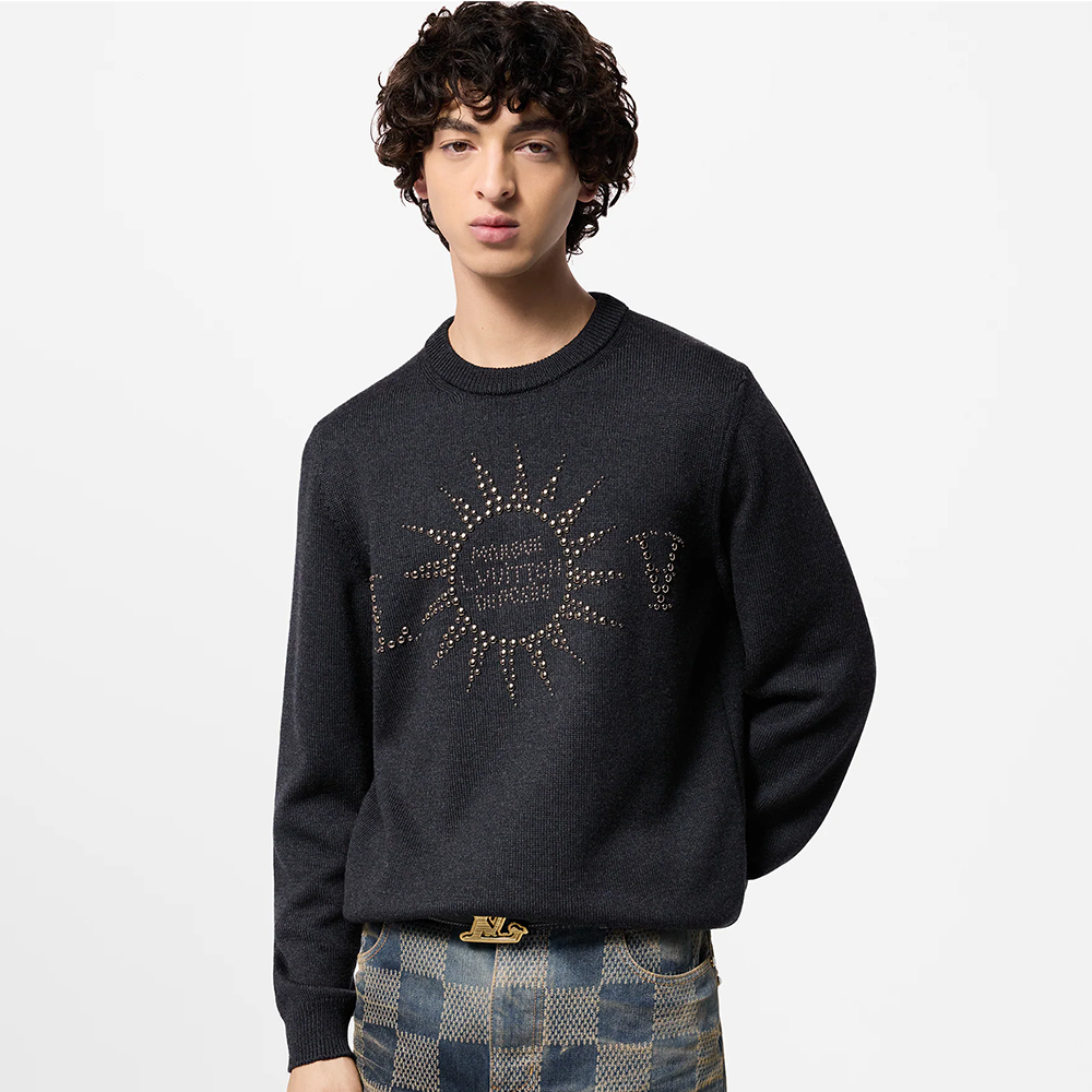 NIGO Louis Vuitton Embellished Long Sleeved Merino Wool Crewneck #nigo289751