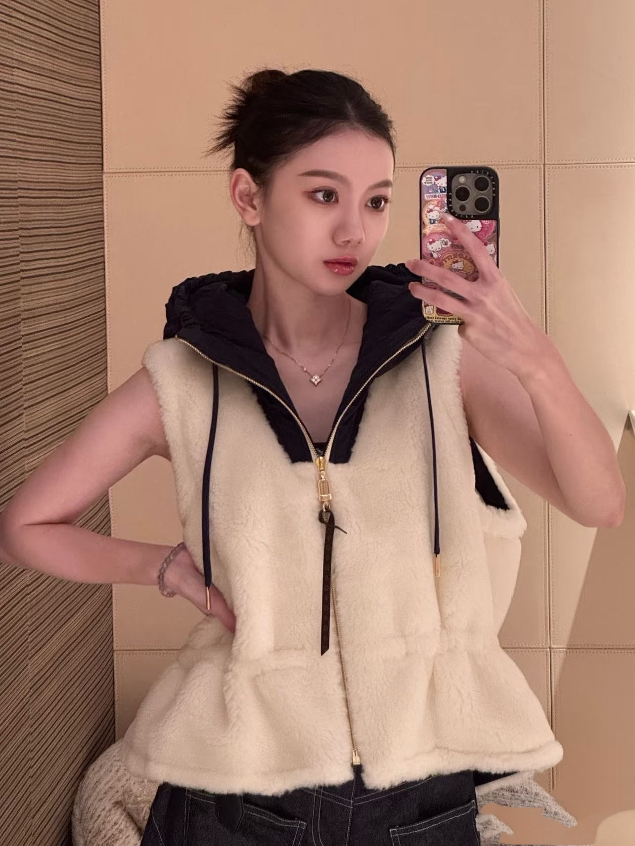 NIGO Louis Vuitton Ski Plush Hooded Vest #nigo334345