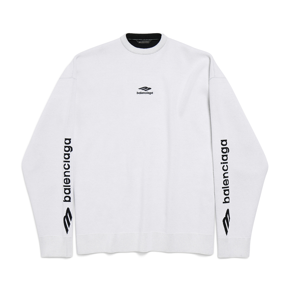 NIGO Balenciaga Men's 3B Sports Icon Ski Crewneck in White Black #nigo334344