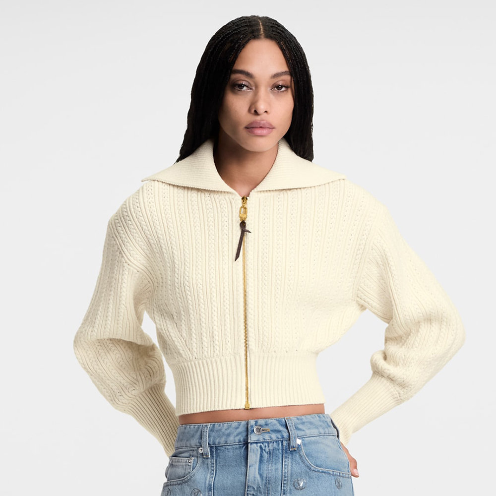 NIGO Louis Vuitton Cropped Rib-knit Jacket #nigo334336
