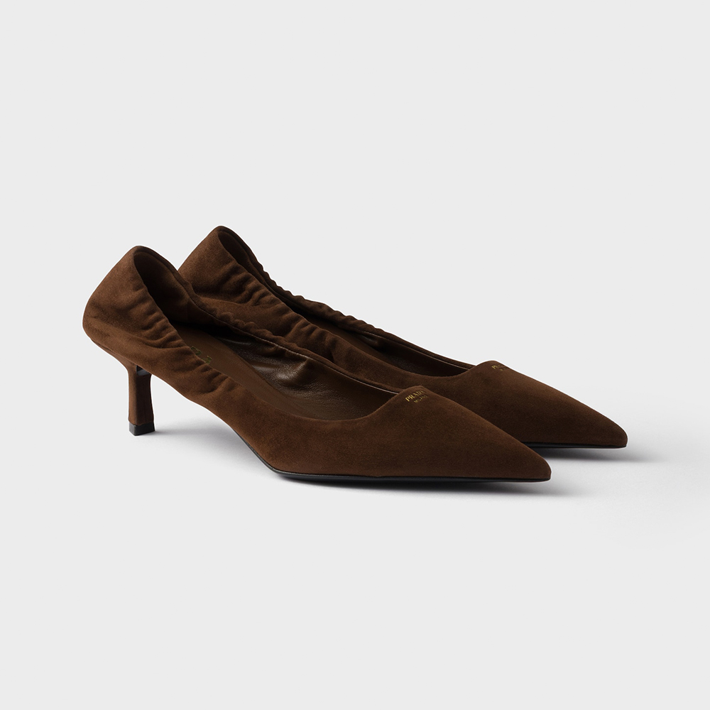 NIGO PRADA Cocoa Brown Suede Pumps #nigo334368