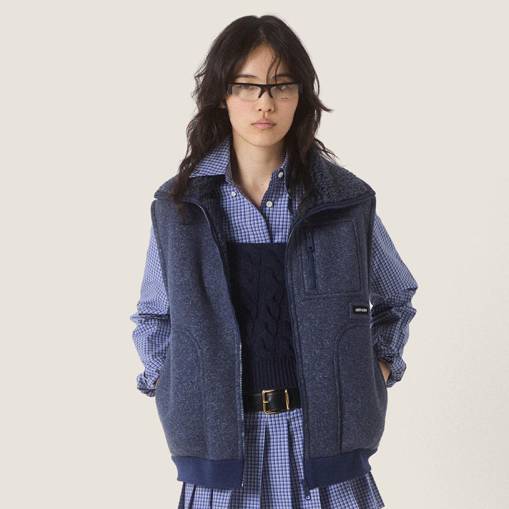 NIGO MiuMiu Uniform Blue Fleece Vest #nigo334390