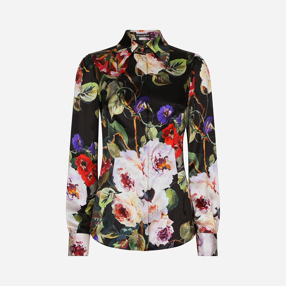 NIGO Dolce Gabbana Satin Shirt With Rose Garden Print #nigo334427