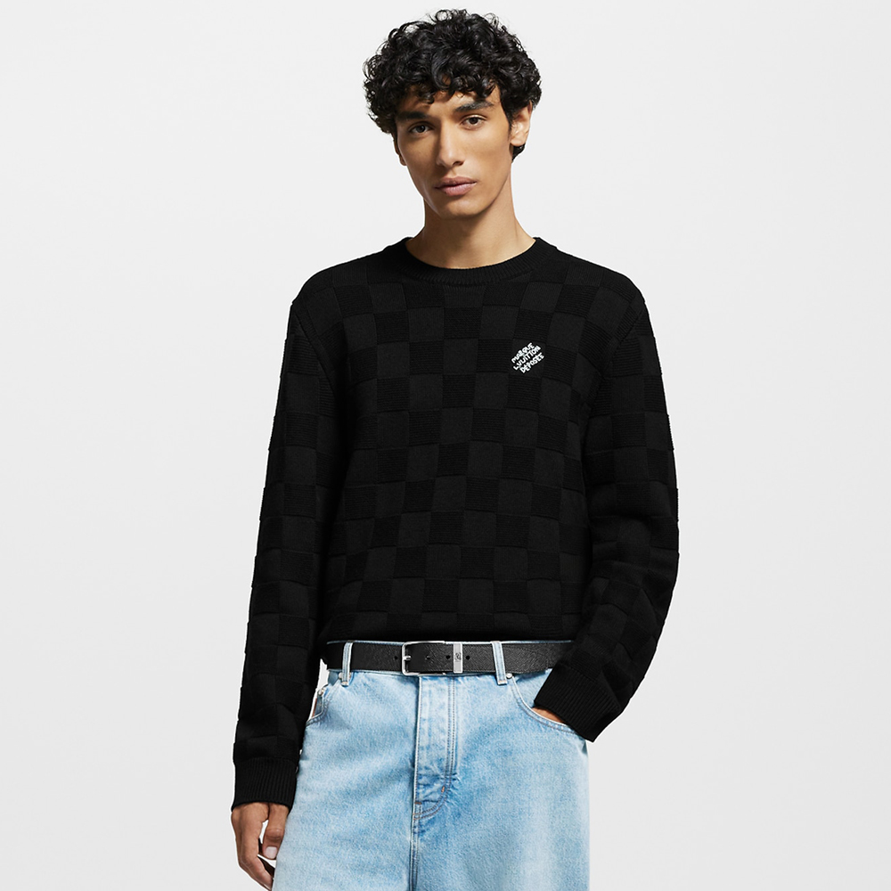 NIGO Louis Vuitton Embellished Wool Damier Pullover #nigo333428