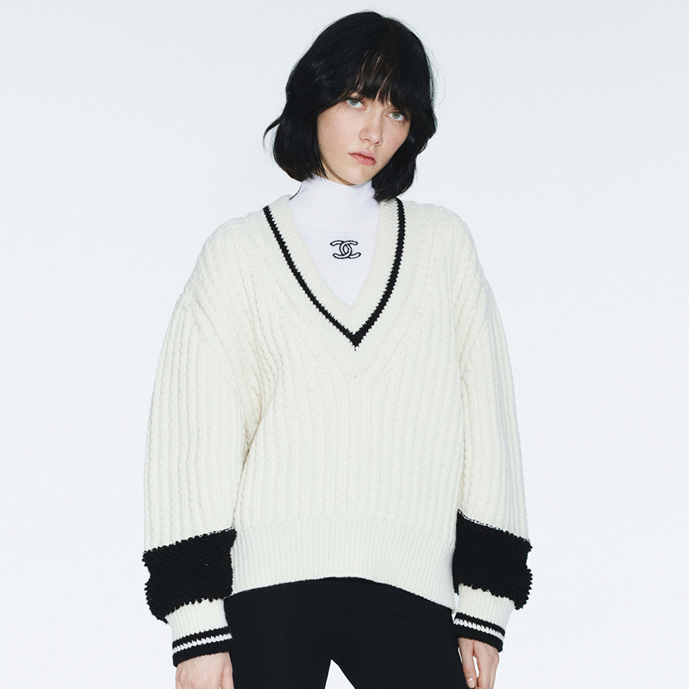 NIGO Chanel Pullover Wool Cream and Black #nigo334450