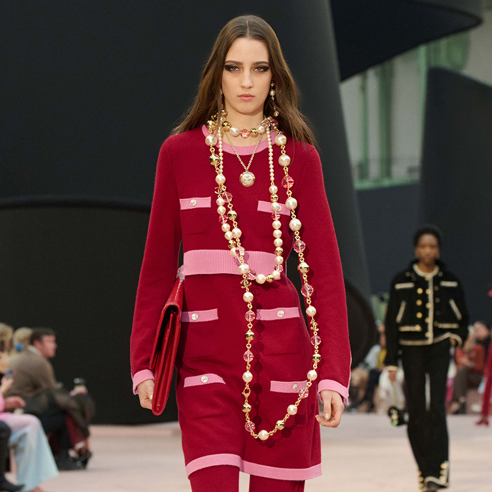 NIGO Chanel Dress Cashmere Red Pink #nigo332112