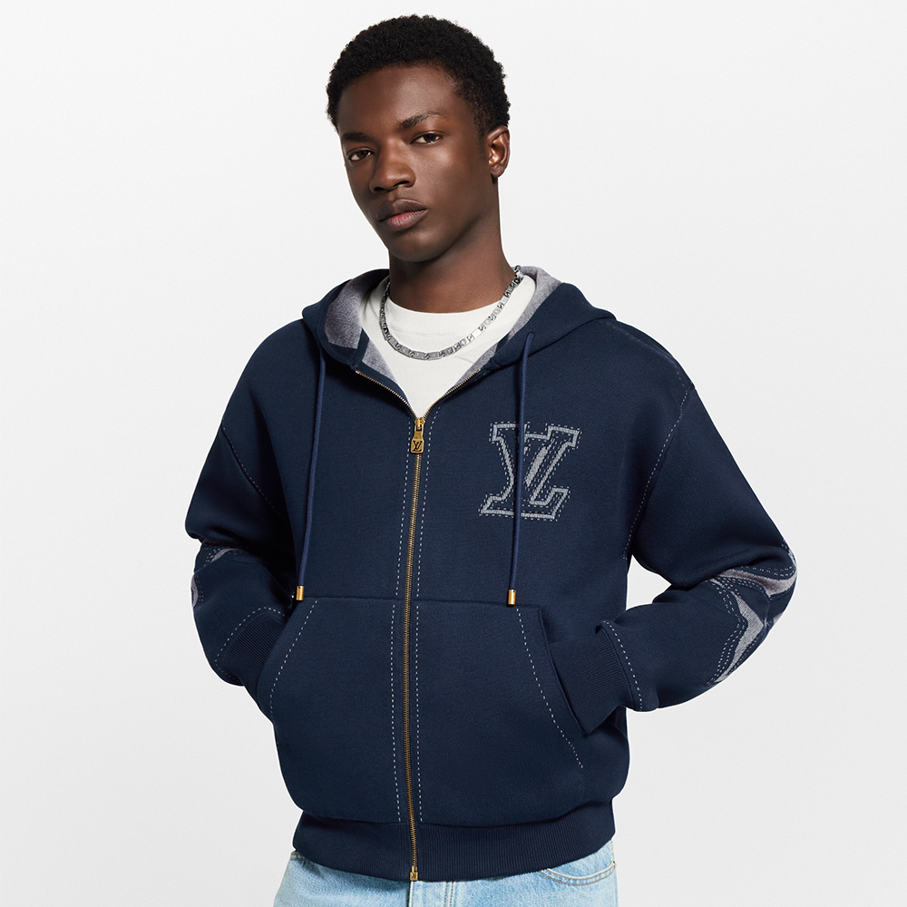 NIGO Louis Vuitton Graphic Intarsia Zipped Cotton Hoodie #nigo334469