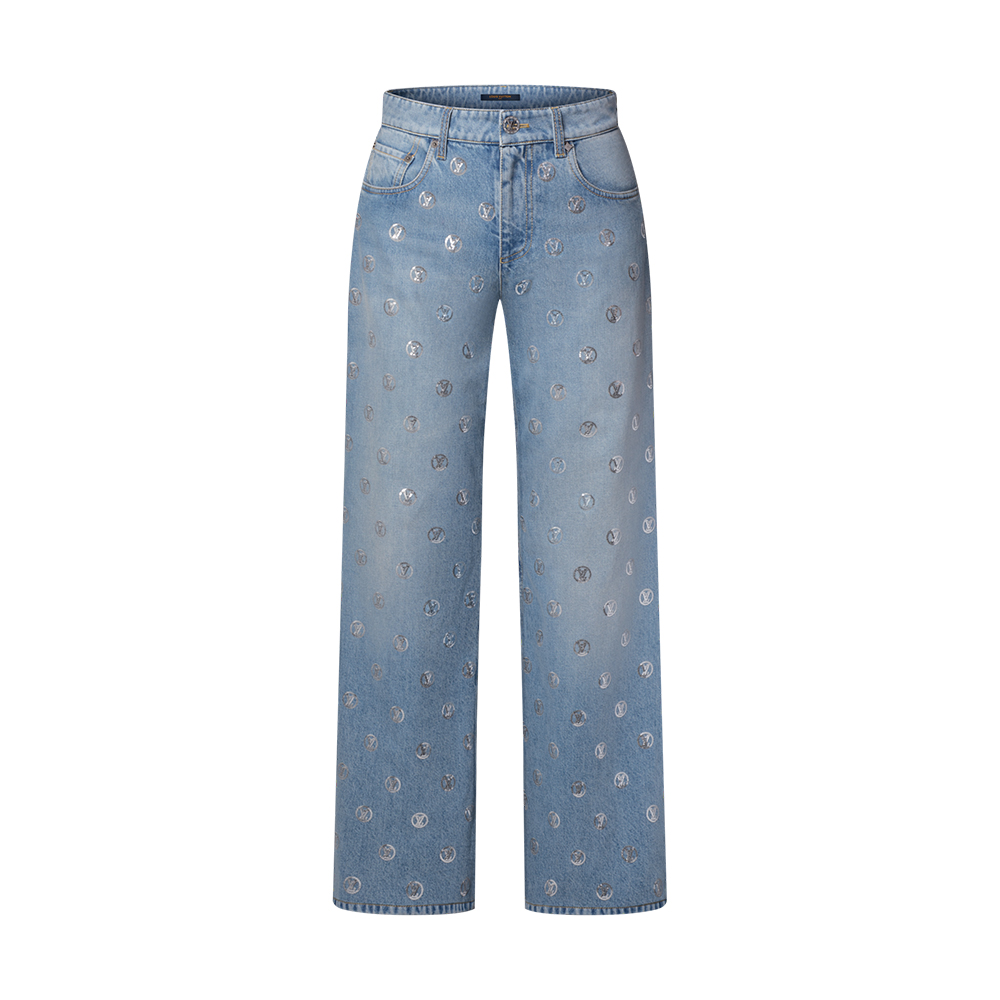 NIGO Louis Vuitton Signature Sequin Boot-cut Jeans #nigo334461
